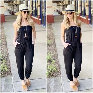 Infinity Raine Pants - Black Strapless Jumper with Pockets Infinity Raine Pants - Black Strapless Jumper with Pockets